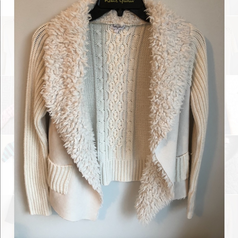 Splendid white furry sweater